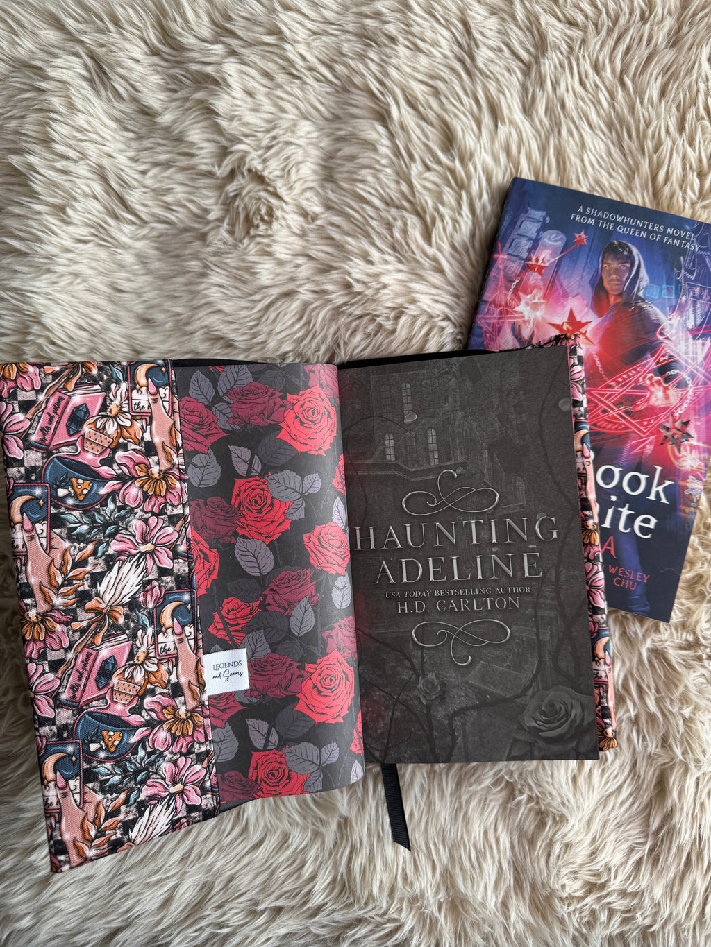 Floral reader dust jacket