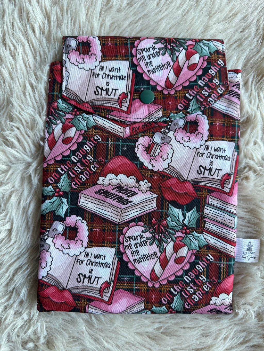 Smutmas (Green tartan) Small eReader and Book Sleeve