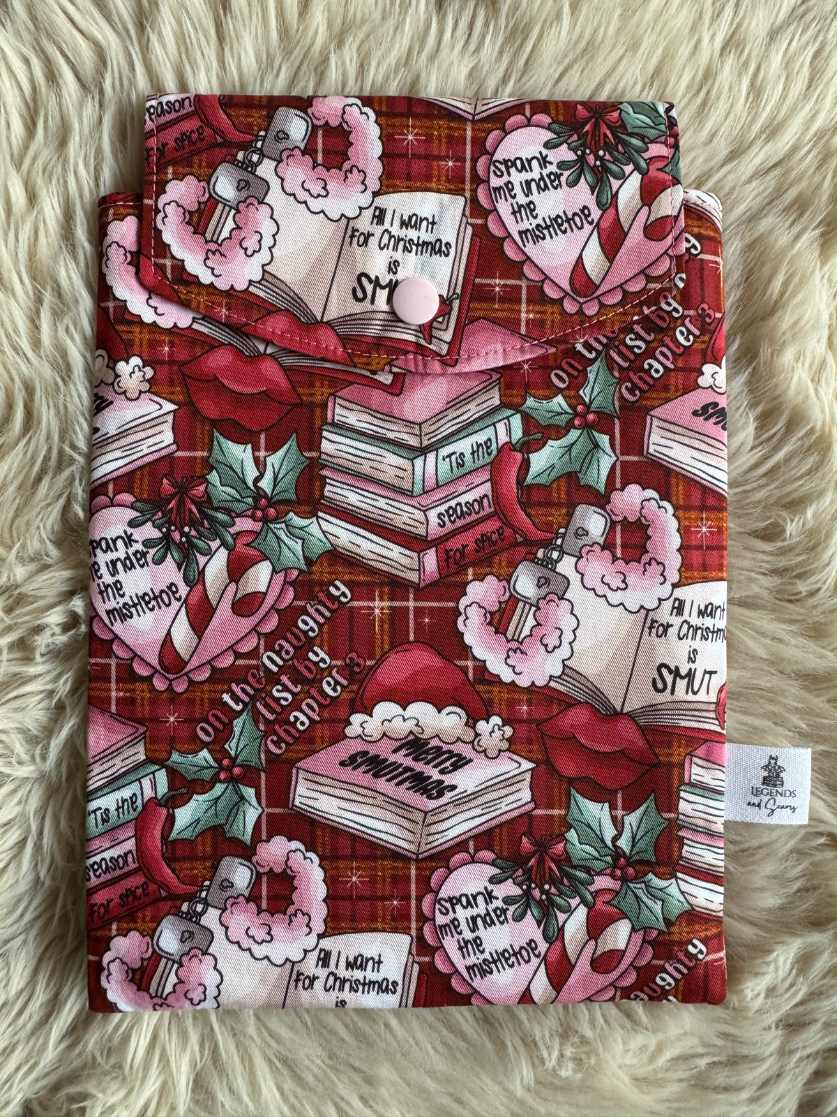 Smutmas (Red tartan) Small eReader and Book Sleeve