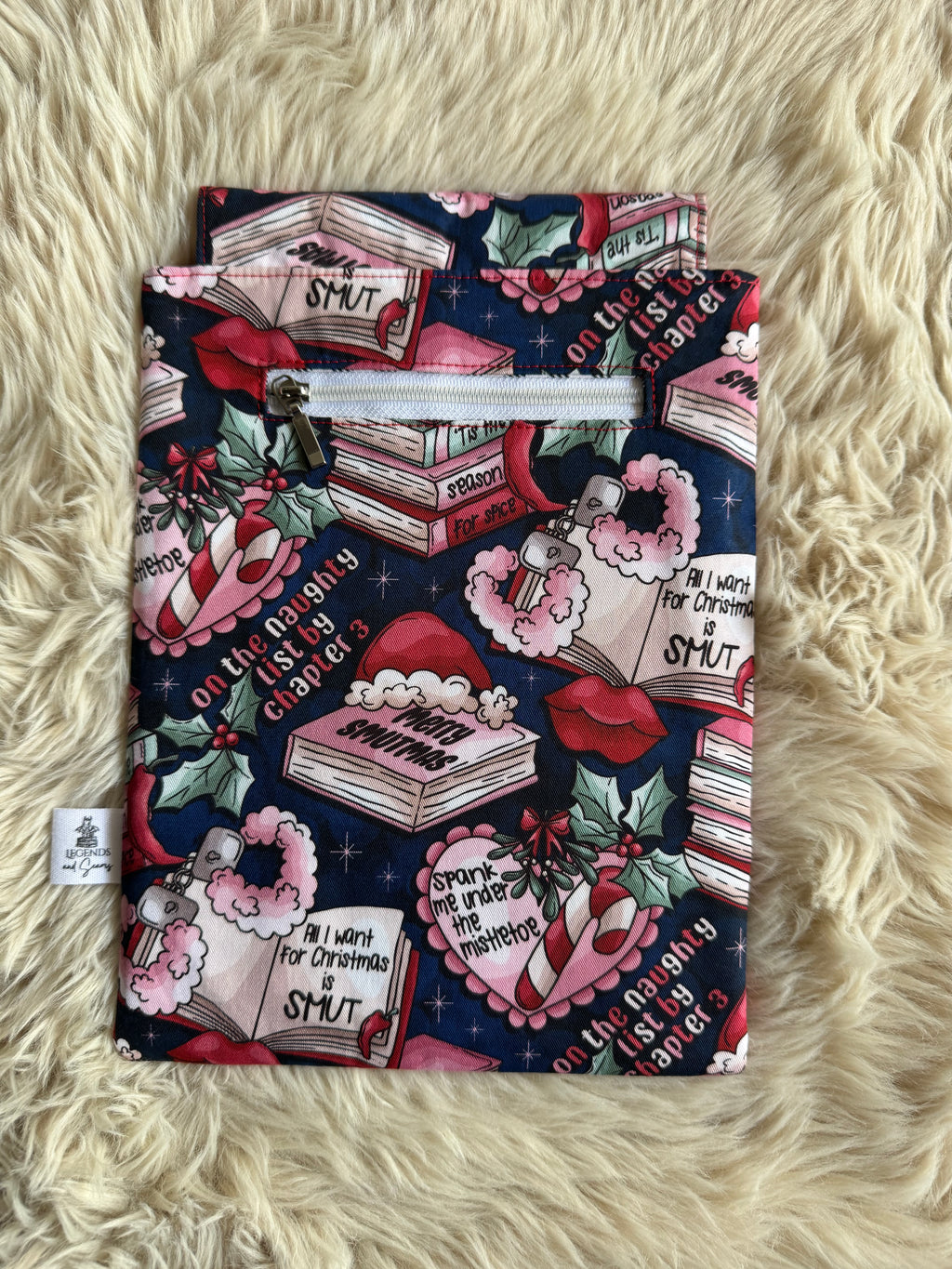 Smutmas (Navy) Small eReader and Book Sleeve