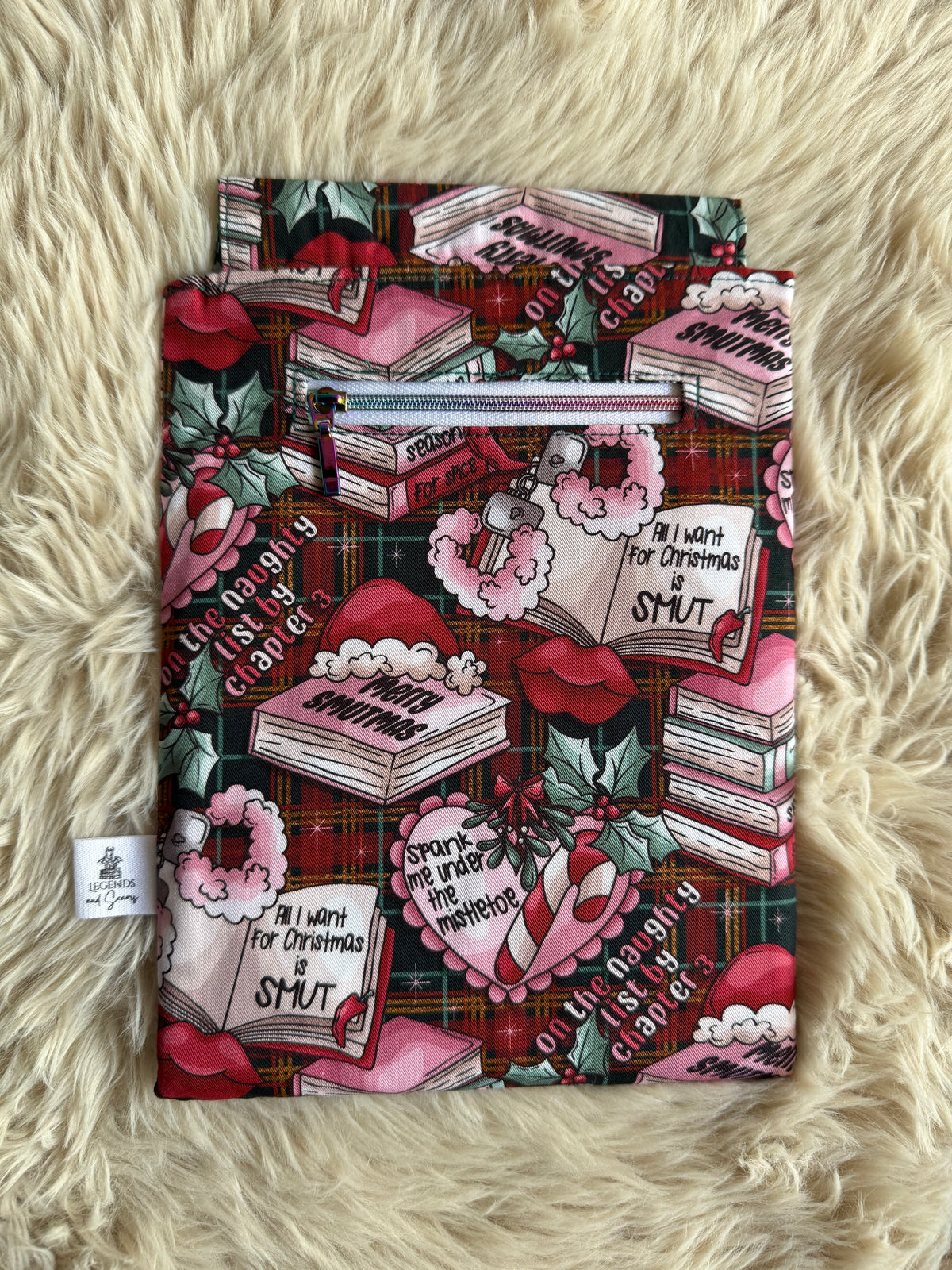 Smutmas (Green tartan) Small eReader and Book Sleeve