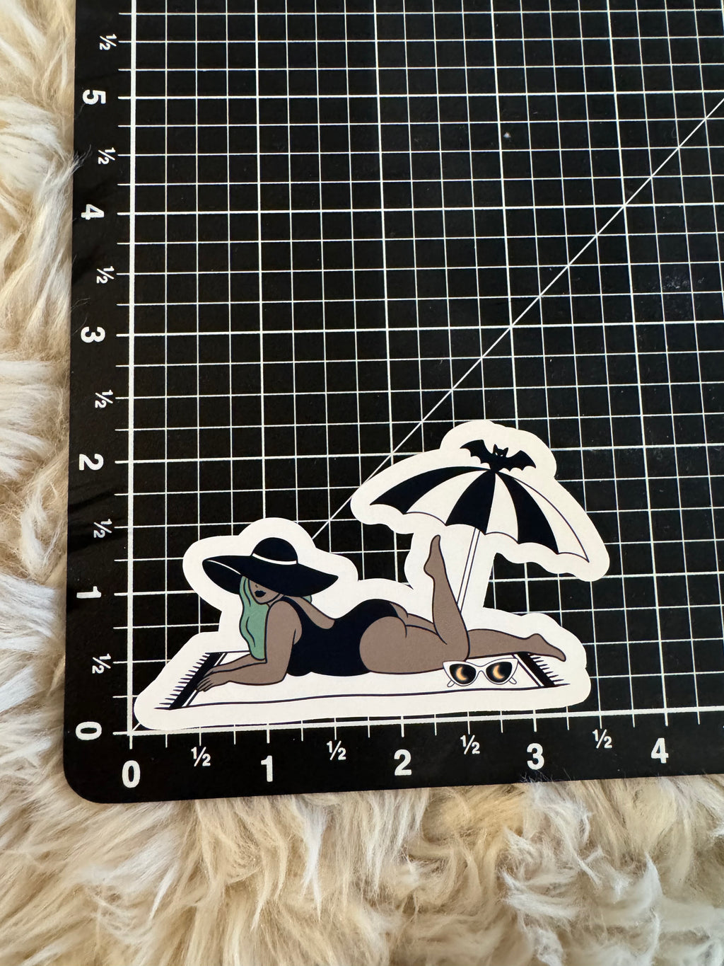 Green beach babe Stickers