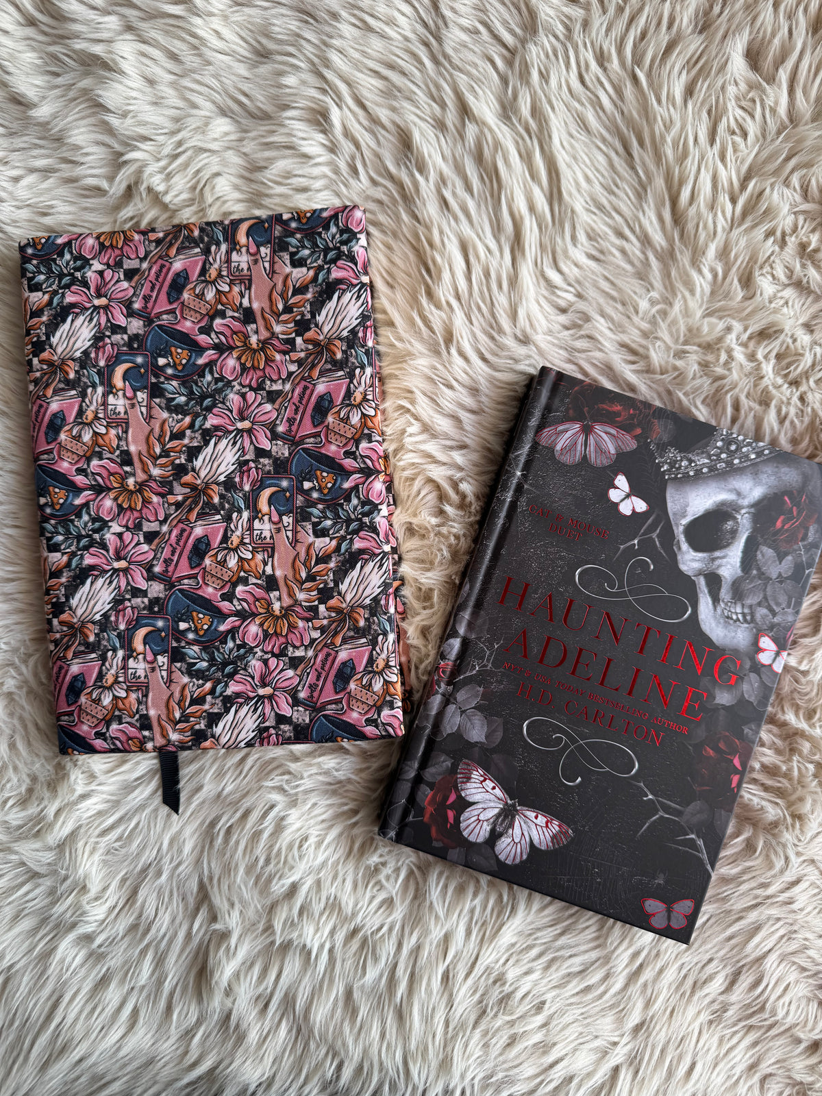 Floral reader dust jacket