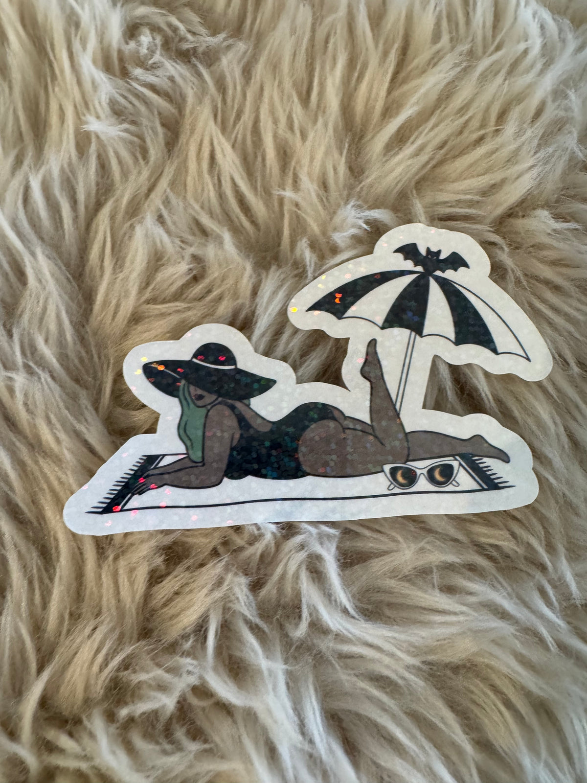 Green beach babe Stickers