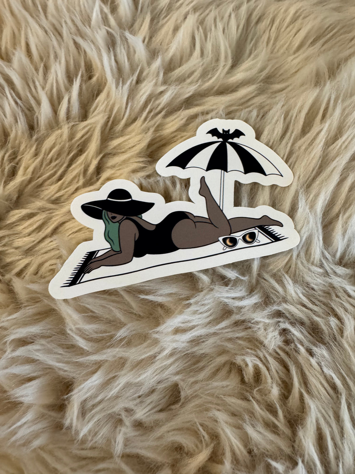 Green beach babe Stickers