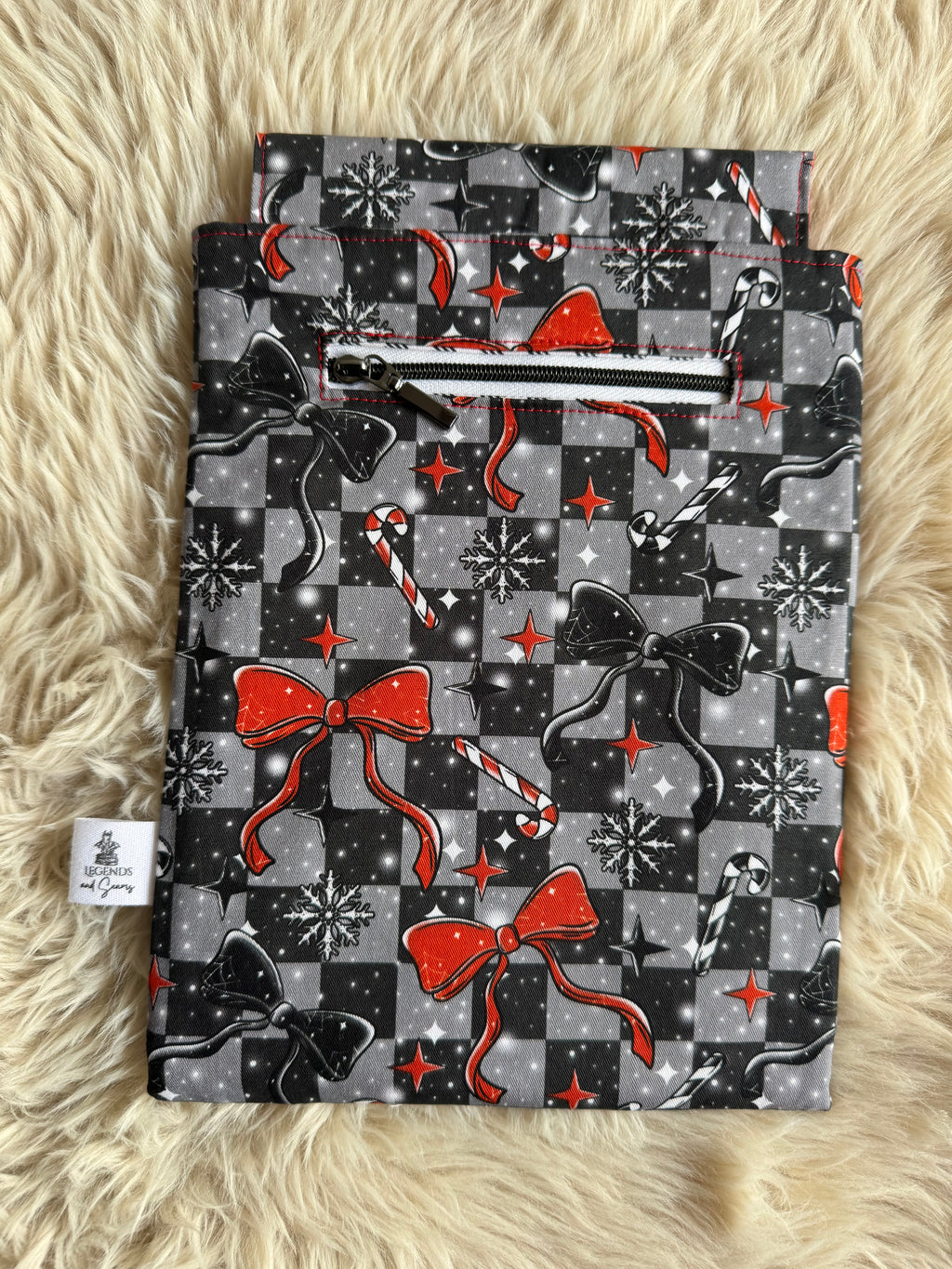 Bows and candy canes Small eReader and Book Sleeve