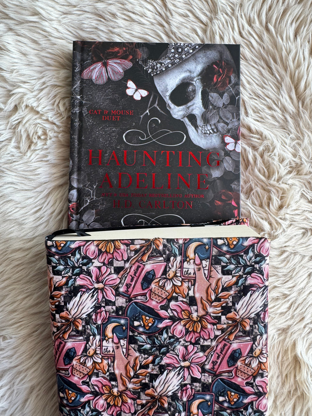 Floral reader dust jacket