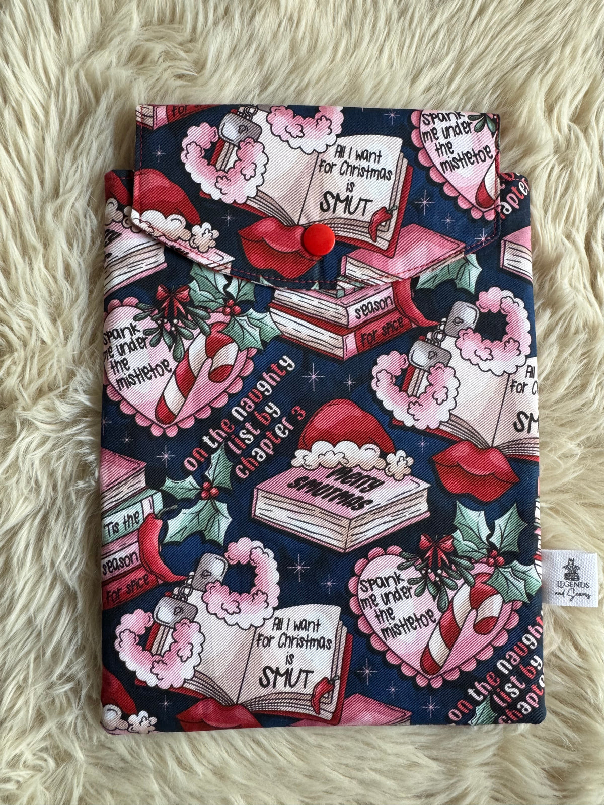 Smutmas (Navy) Small eReader and Book Sleeve
