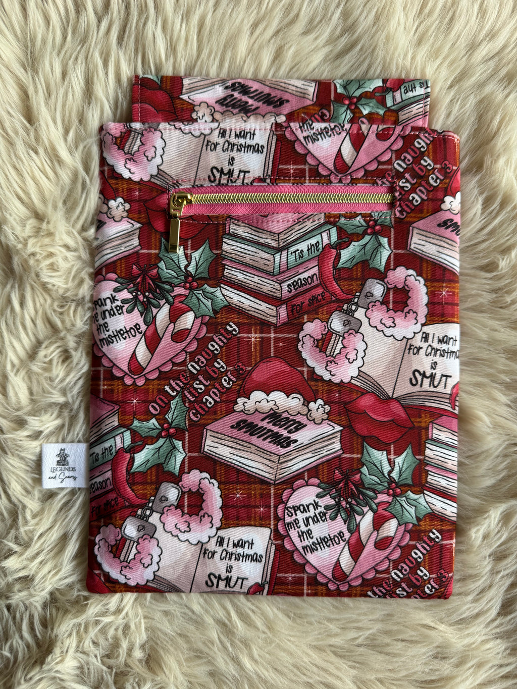 Smutmas (Red tartan) Small eReader and Book Sleeve