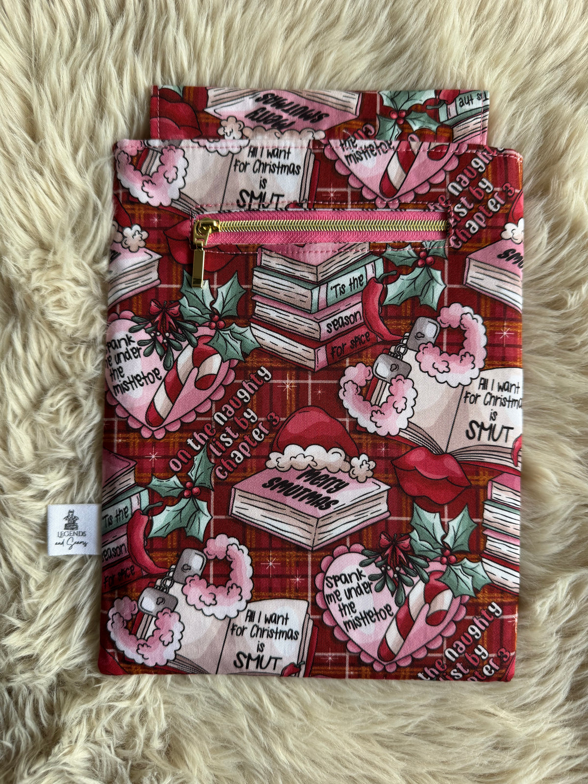 Smutmas (Red tartan) Small eReader and Book Sleeve