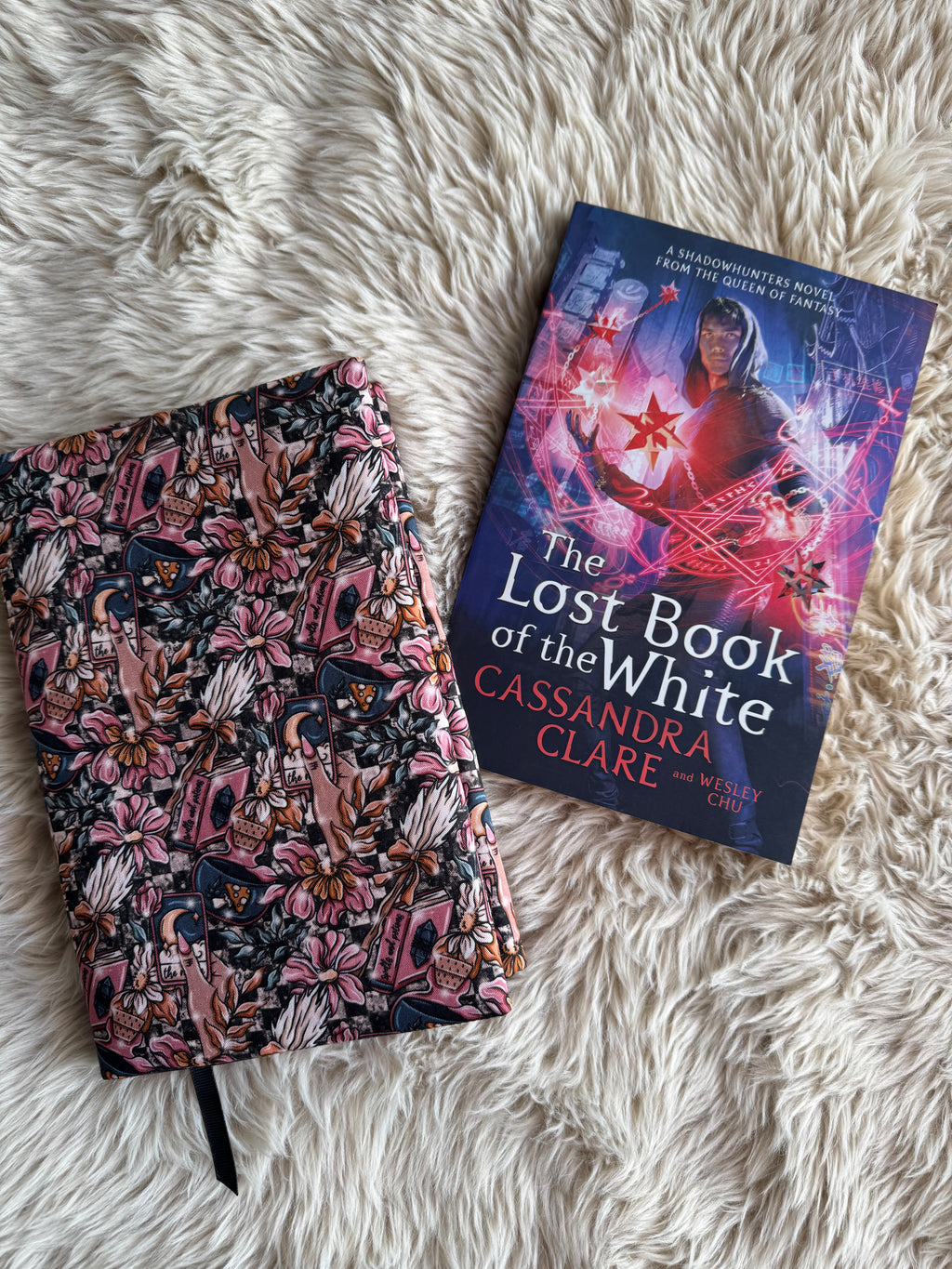 Floral reader dust jacket