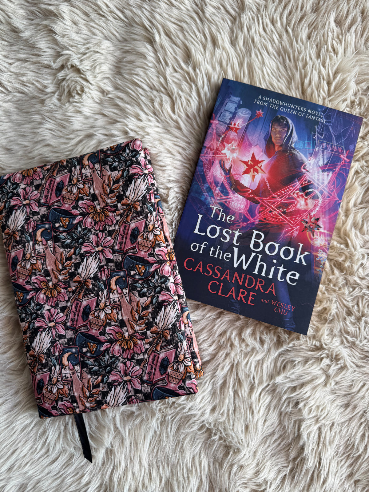 Floral reader dust jacket