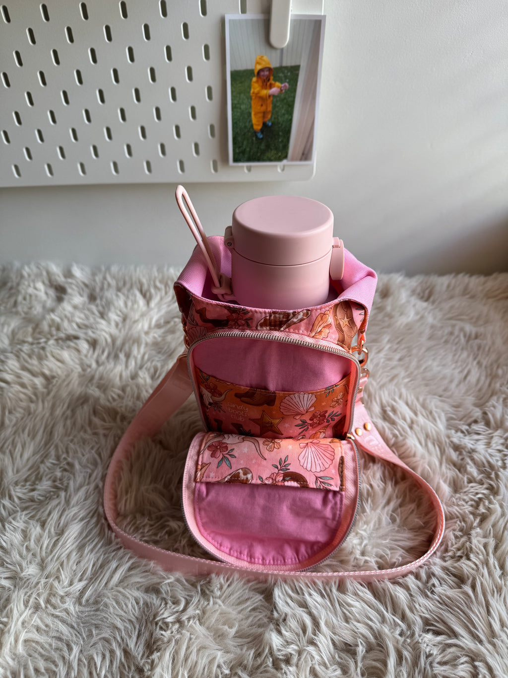 Sunset Cowgirl Water Bottle Sling with Adjustable Strap