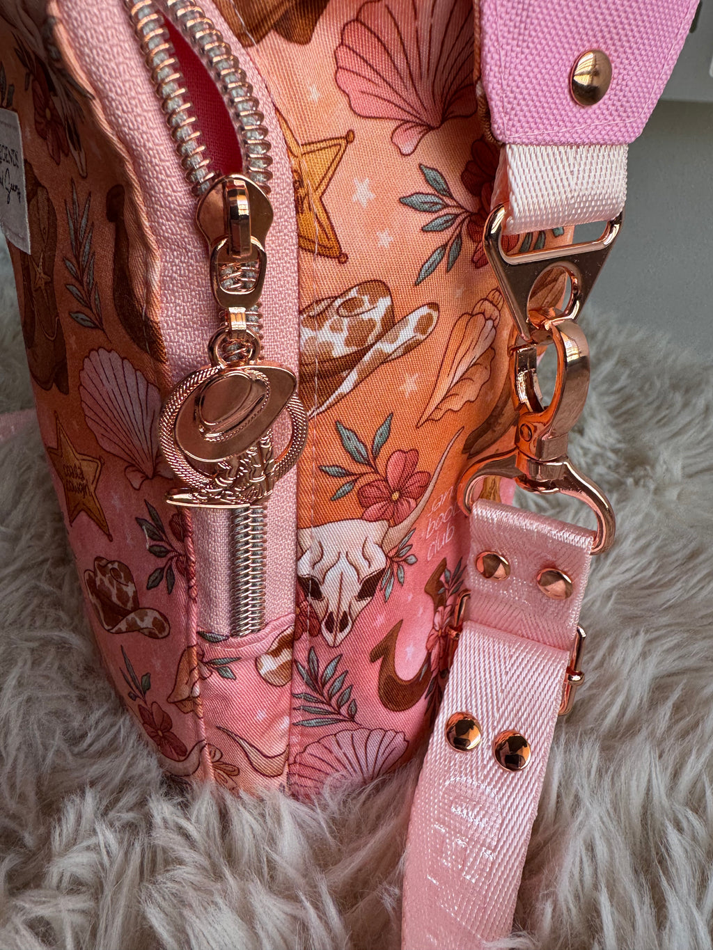 Sunset Cowgirl Water Bottle Sling with Adjustable Strap