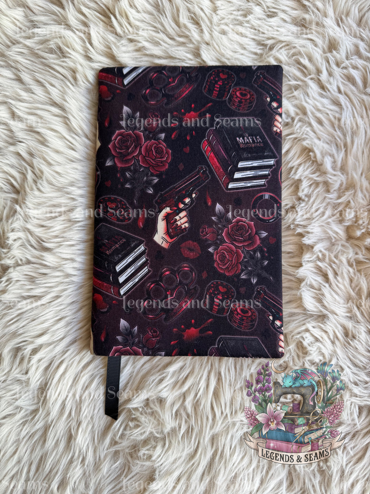 Mafia Romance dust jacket (Moody Red)