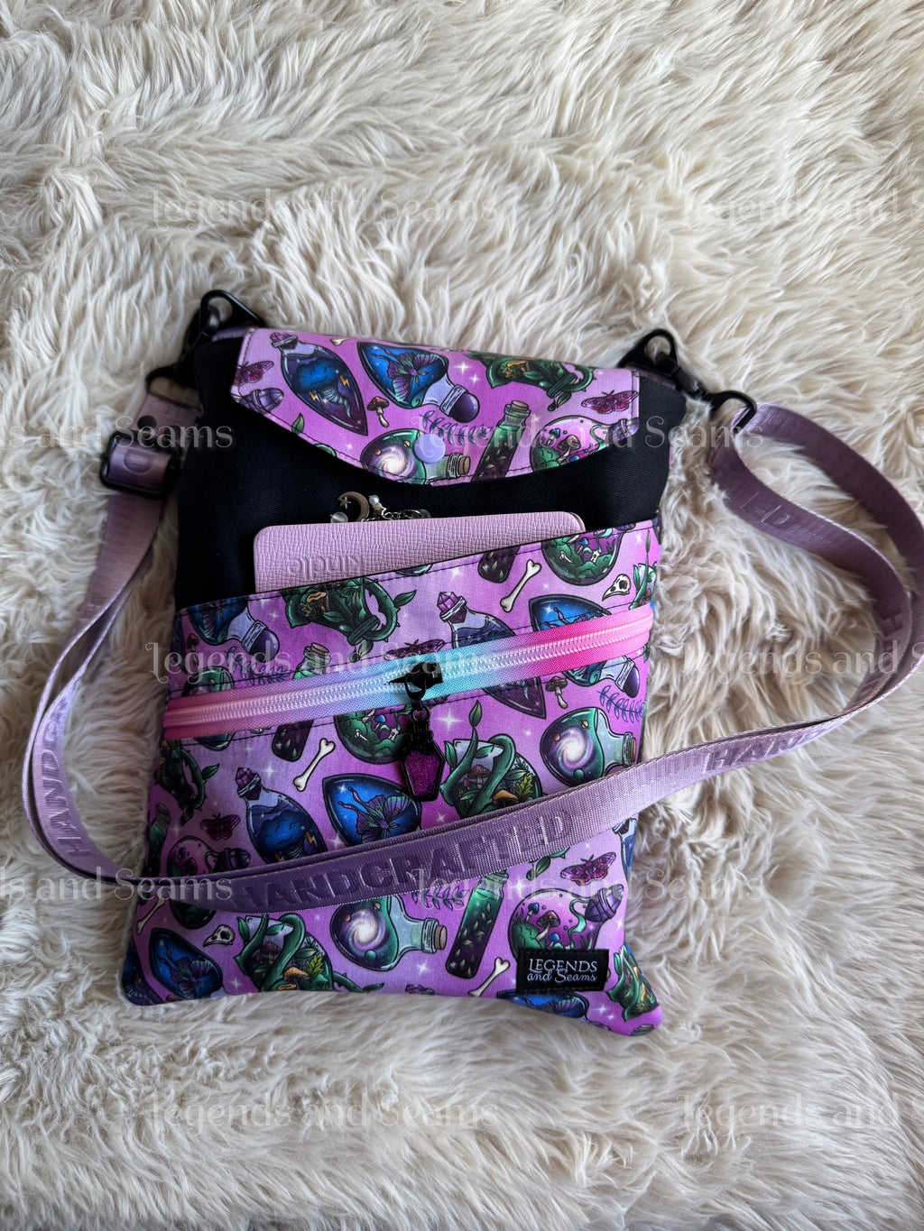 Alchemist (Pink and Purple with Full Colour Potions) Large 3in1 with adjustable strap