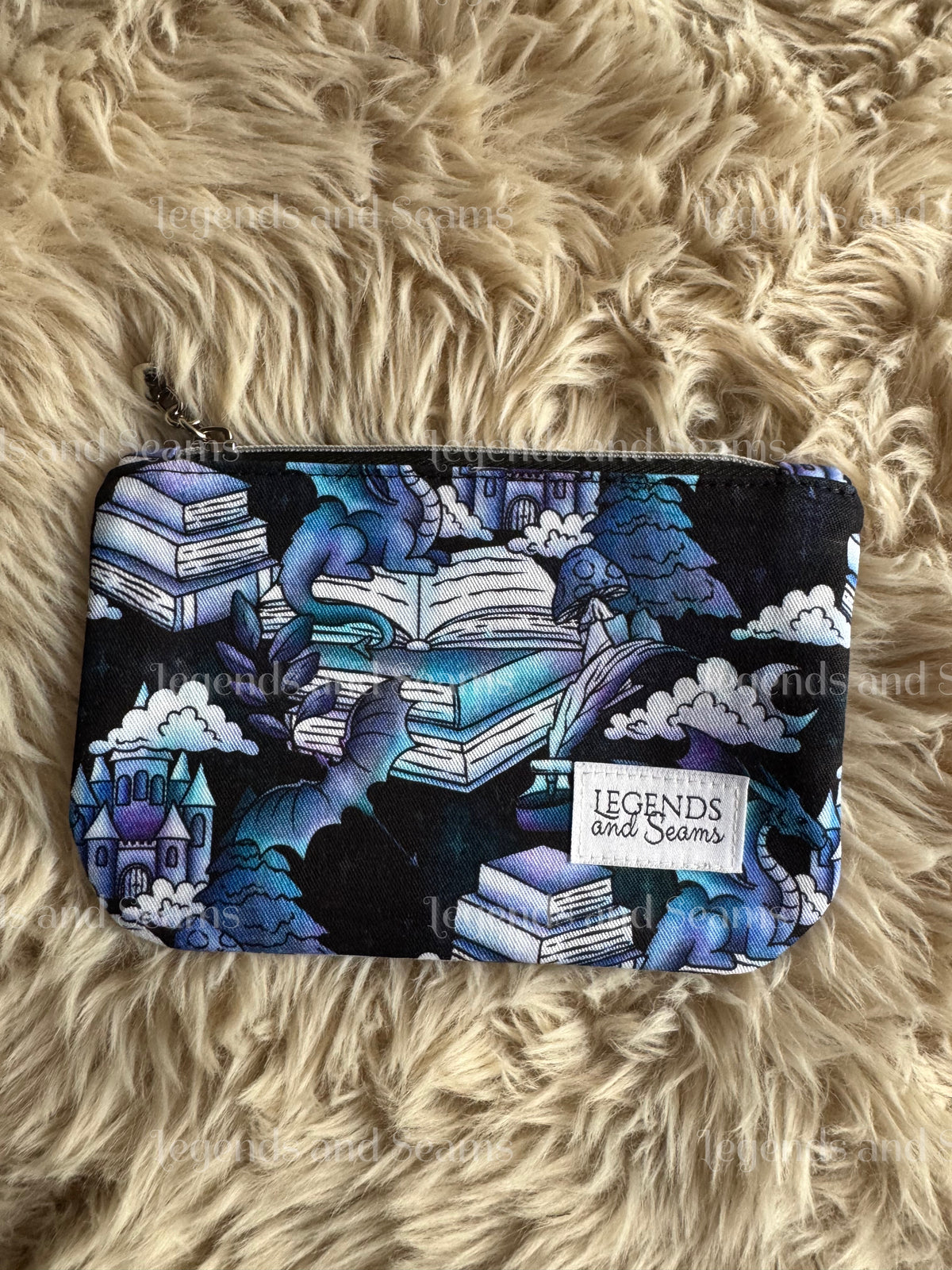 Dragons and Books (Blue)