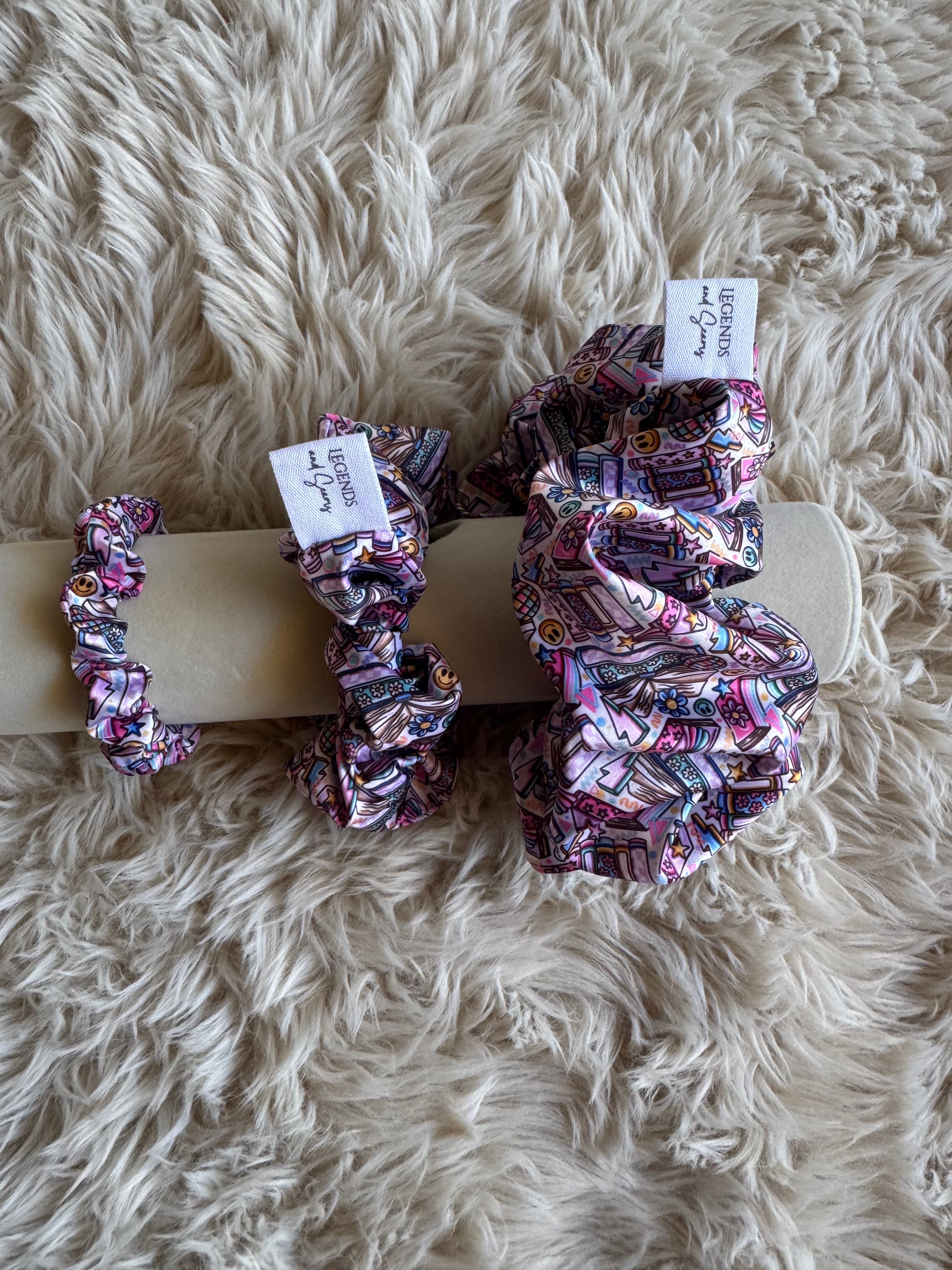 Retro books Scrunchie